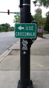 If you have to push a button for the "OK" to cross the street, you know something is wrong with your pedestrian environment. What if drivers had to push a button to get a green light?